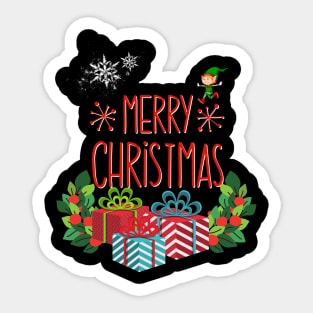 Merry Christmas Gifts Elf Sticker